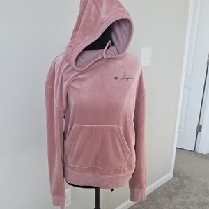 Champion Women's Pink Velour Hoodie, Pants And Cap